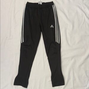 Adidas Kids Black Joggers with Triple White Stripes